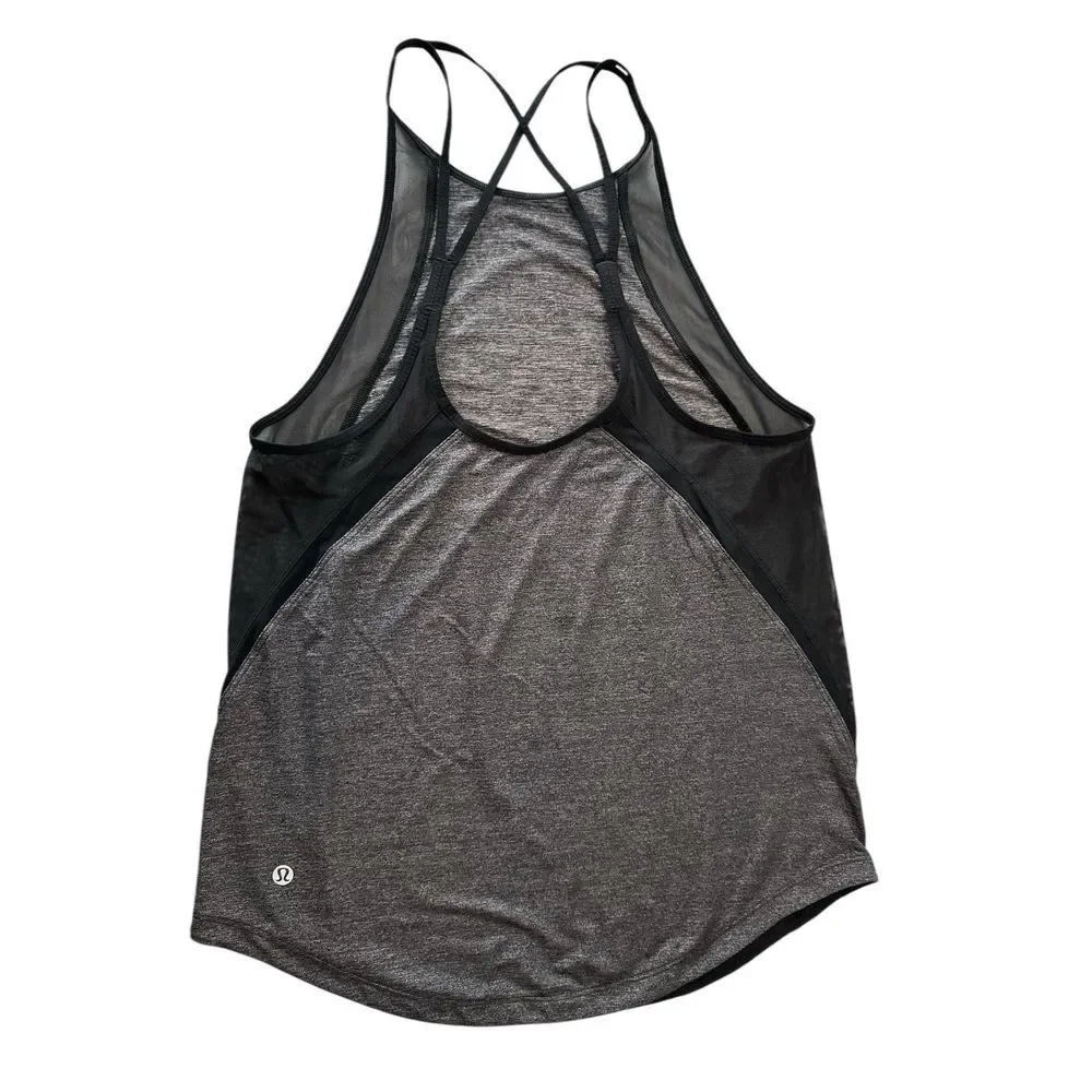 Lululemon Authentic Sculpt Tank Top Women Gray Size 6 Atheisure‎ Gym Workout